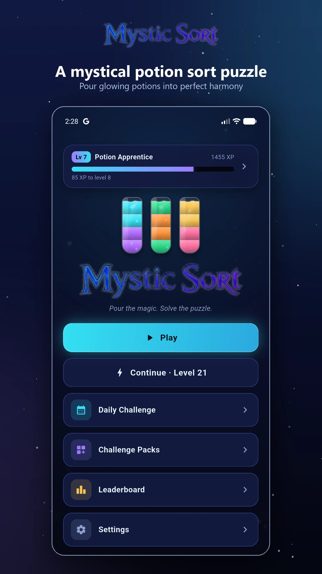 Mystic Sort: Water Sort Puzzle screenshot