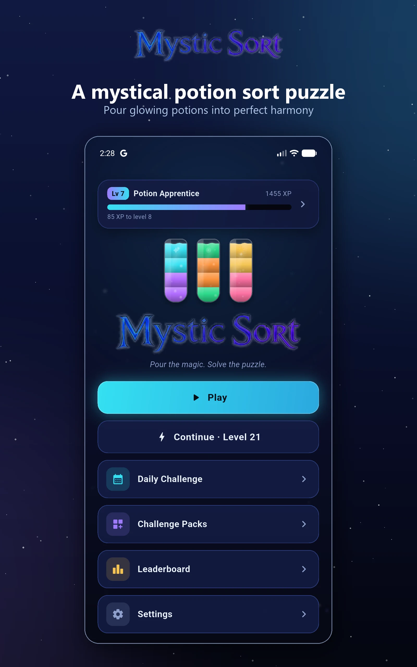 Mystic Sort: Water Sort Puzzle screenshot